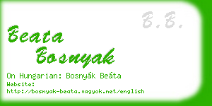 beata bosnyak business card